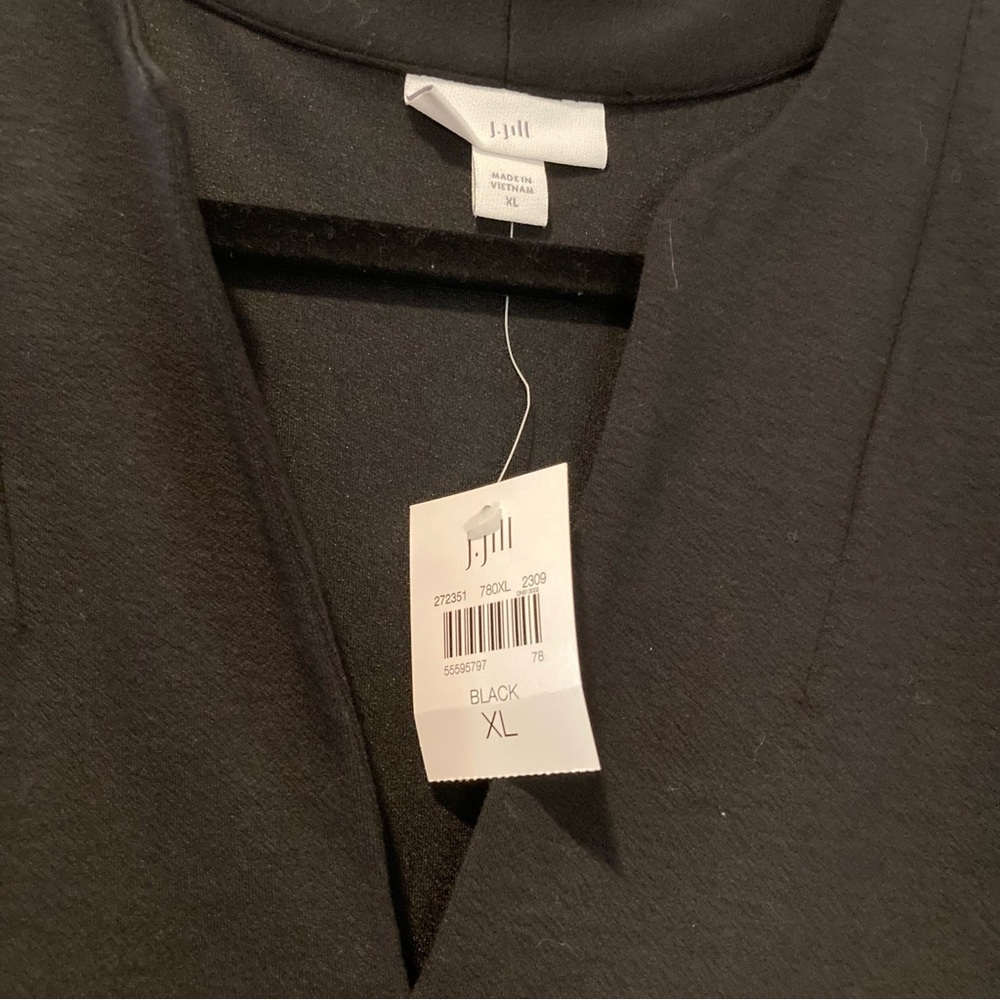 J. Jill Black Midi Dress with V-Notch - Picture 4 of 6
